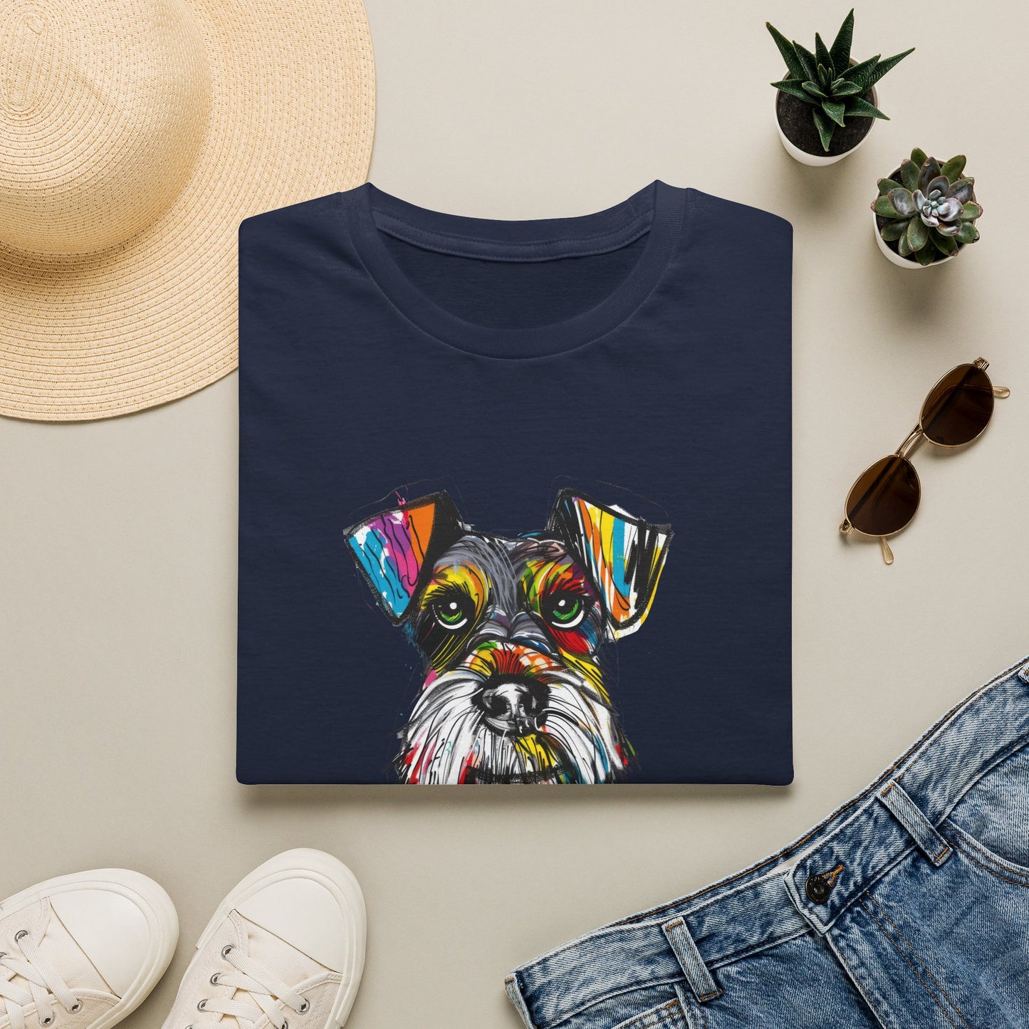 This abstract schnauzer t-shirt brings bold color and expressive dog art together in one eye-catching design. The sketchy black linework and vibrant paint-style details give the schnauzer a fun, modern, artistic feel. It is a great choice for schnauzer moms, schnauzer dads, and dog lovers who enjoy unique breed-specific shirts. Perfect for casual outfits, coffee days, dog walks, or gifting to someone obsessed with their schnauzer.