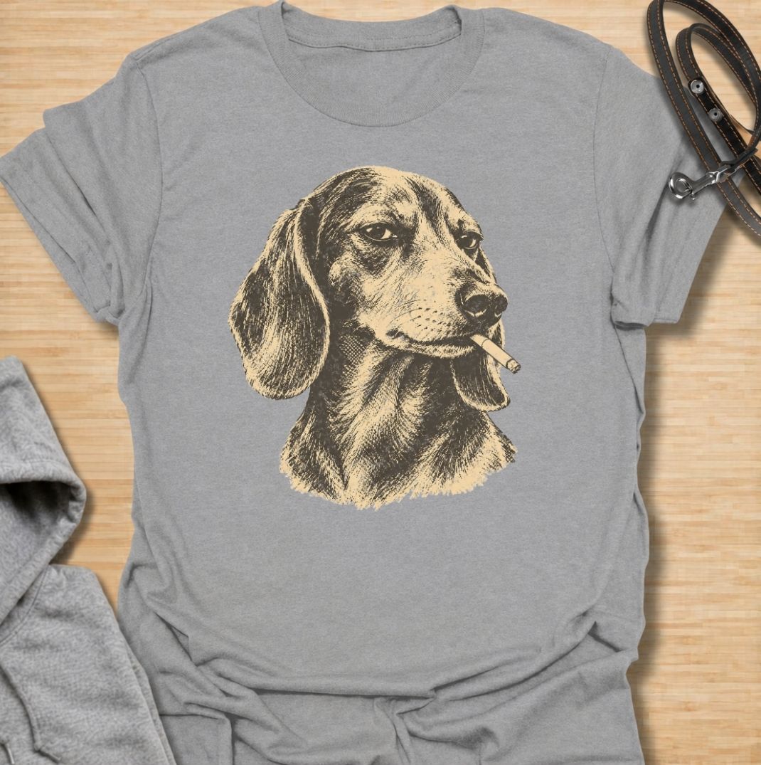 A funny dachshund T-shirt for anyone who loves the breed’s stubborn, mischievous side. Featuring a vintage-style dachshund portrait with a deadpan “bad influence” attitude, this design has a slightly rebellious feel without being overdone. Perfect for dachshund moms, dachshund dads, sausage dog owners, and anyone who knows their doxie is usually up to something. A bold everyday tee for fans of dachshund humor, vintage dog art, and breed-specific gifts.