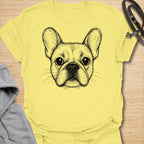 This French Bulldog Sketch t-shirt is made for Frenchie lovers who want a simple, artistic design focused on those unmistakable bat ears and expressive little face. Featuring a hand-drawn style French Bulldog portrait with fine sketch linework, this design has a clean, minimal dog-lover look that works for everyday wear. Perfect for Frenchie moms, Frenchie dads, French Bulldog owners, rescue dog lovers, and anyone who loves a classic breed-specific Frenchie graphic.
