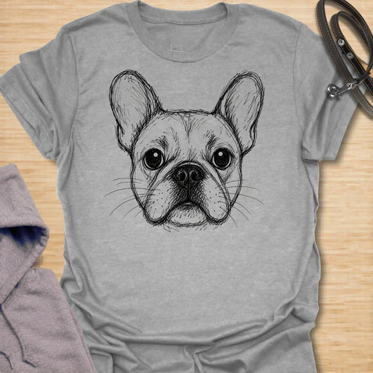 This French Bulldog Sketch t-shirt is made for Frenchie lovers who want a simple, artistic design focused on those unmistakable bat ears and expressive little face. Featuring a hand-drawn style French Bulldog portrait with fine sketch linework, this design has a clean, minimal dog-lover look that works for everyday wear. Perfect for Frenchie moms, Frenchie dads, French Bulldog owners, rescue dog lovers, and anyone who loves a classic breed-specific Frenchie graphic.