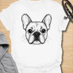 This French Bulldog Sketch t-shirt is made for Frenchie lovers who want a simple, artistic design focused on those unmistakable bat ears and expressive little face. Featuring a hand-drawn style French Bulldog portrait with fine sketch linework, this design has a clean, minimal dog-lover look that works for everyday wear. Perfect for Frenchie moms, Frenchie dads, French Bulldog owners, rescue dog lovers, and anyone who loves a classic breed-specific Frenchie graphic.