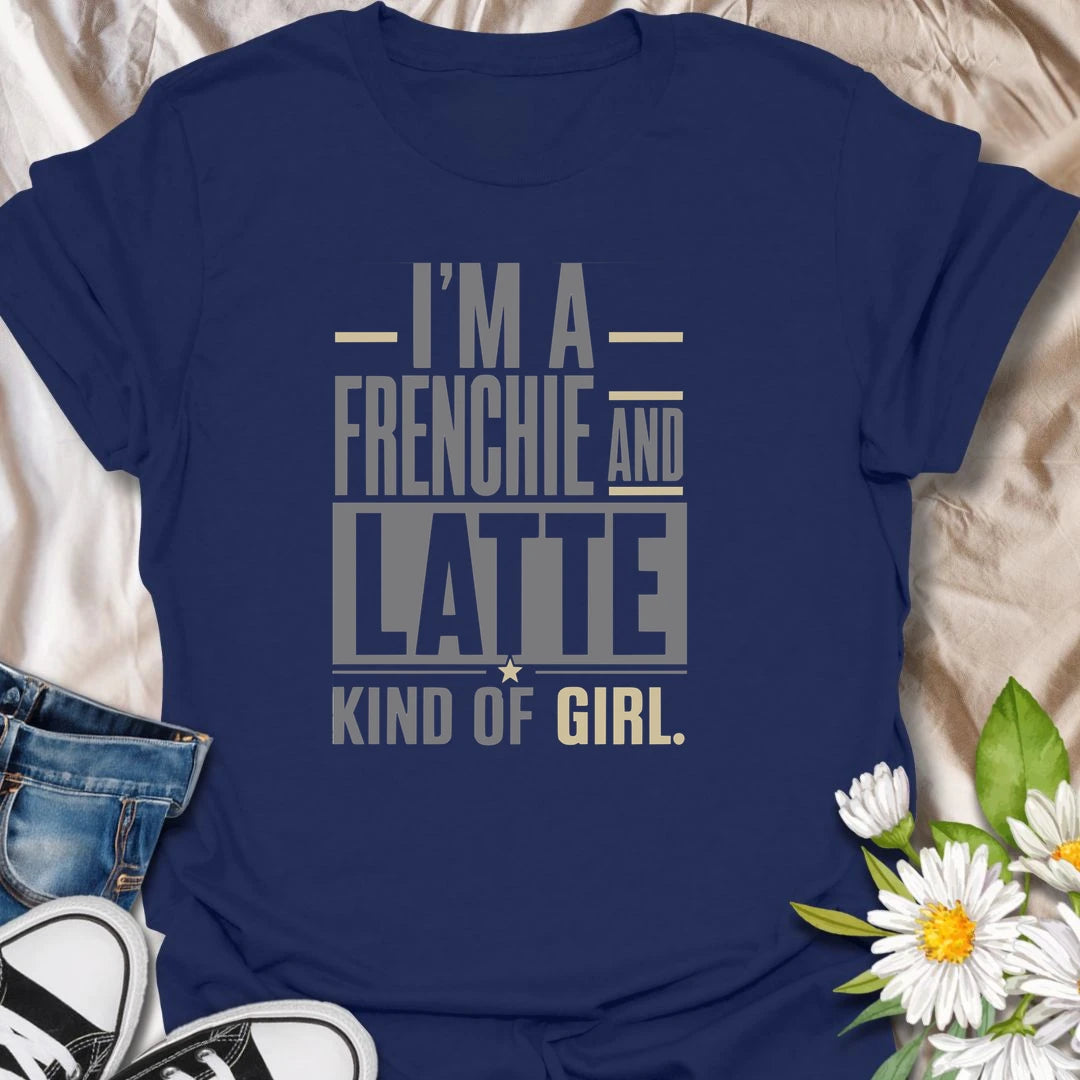 For the girl who loves Frenchies almost as much as her favorite latte, this T-shirt says it perfectly. The bold modern typography makes it an easy everyday choice for coffee runs, casual weekends, and time with your bulldog. A sweet gift for Frenchie moms and latte-loving dog owners.