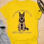 This I’m Only Talking To My GSD Today t-shirt is made for German Shepherd lovers who know their dog is the only conversation worth having. Featuring a bold German Shepherd illustration with arched varsity-style lettering, this design has a funny, loyal, and slightly antisocial dog-parent feel. Perfect for GSD moms, GSD dads, German Shepherd owners, rescue dog lovers, and anyone whose favorite person is actually their dog. Daisy
