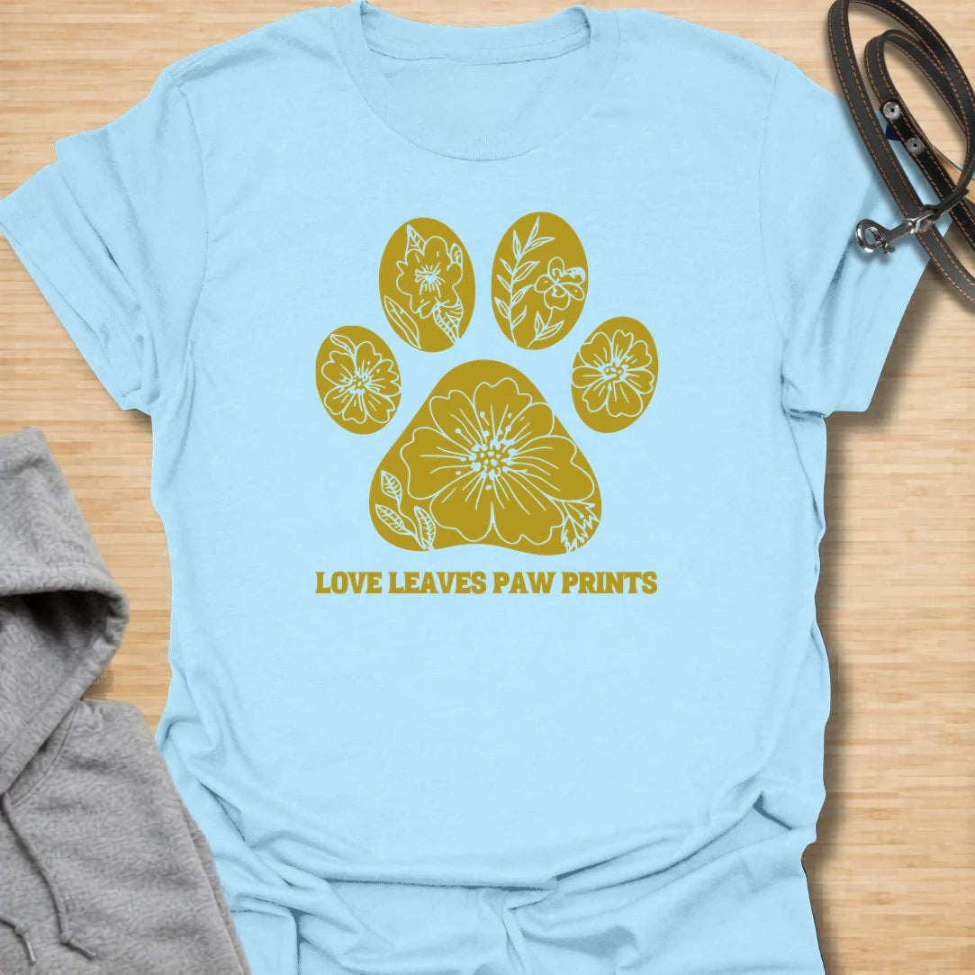 Love Leaves Pawprints t-shirt for dog lovers, pet parents, and animal lovers who know the bond with a dog stays in the heart forever. The floral paw print design gives this shirt a soft, meaningful look with a simple botanical feel. It is a lovely choice for dog moms, rescue dog families, and anyone who wants a gentle pet lover design. Perfect for everyday wear, thoughtful gifting, or honoring the special love shared with a beloved dog.