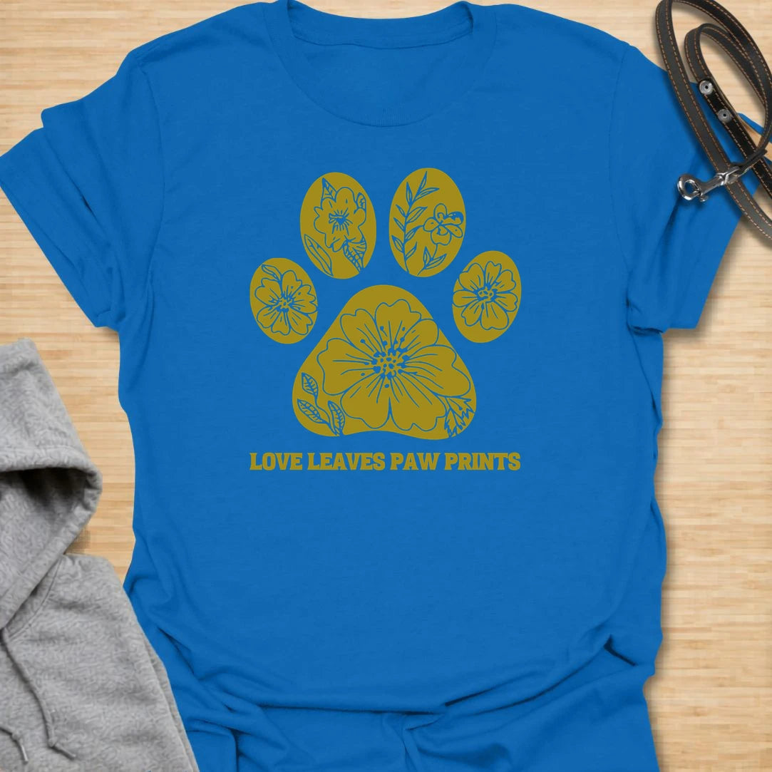 Love Leaves Pawprints t-shirt for dog lovers, pet parents, and animal lovers who know the bond with a dog stays in the heart forever. The floral paw print design gives this shirt a soft, meaningful look with a simple botanical feel. It is a lovely choice for dog moms, rescue dog families, and anyone who wants a gentle pet lover design. Perfect for everyday wear, thoughtful gifting, or honoring the special love shared with a beloved dog.