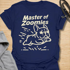 This Master Of Zoomies t-shirt is made for French Bulldog lovers who know their little dog can go from sleepy potato to full-speed chaos in seconds. Featuring a simple line-art Frenchie racing across the design with playful motion marks and bold text, this tee has a funny, energetic breed-specific feel. Perfect for Frenchie moms, Frenchie dads, French Bulldog owners, rescue dog lovers, and anyone whose small dog has sudden bursts of unstoppable zoomie energy.