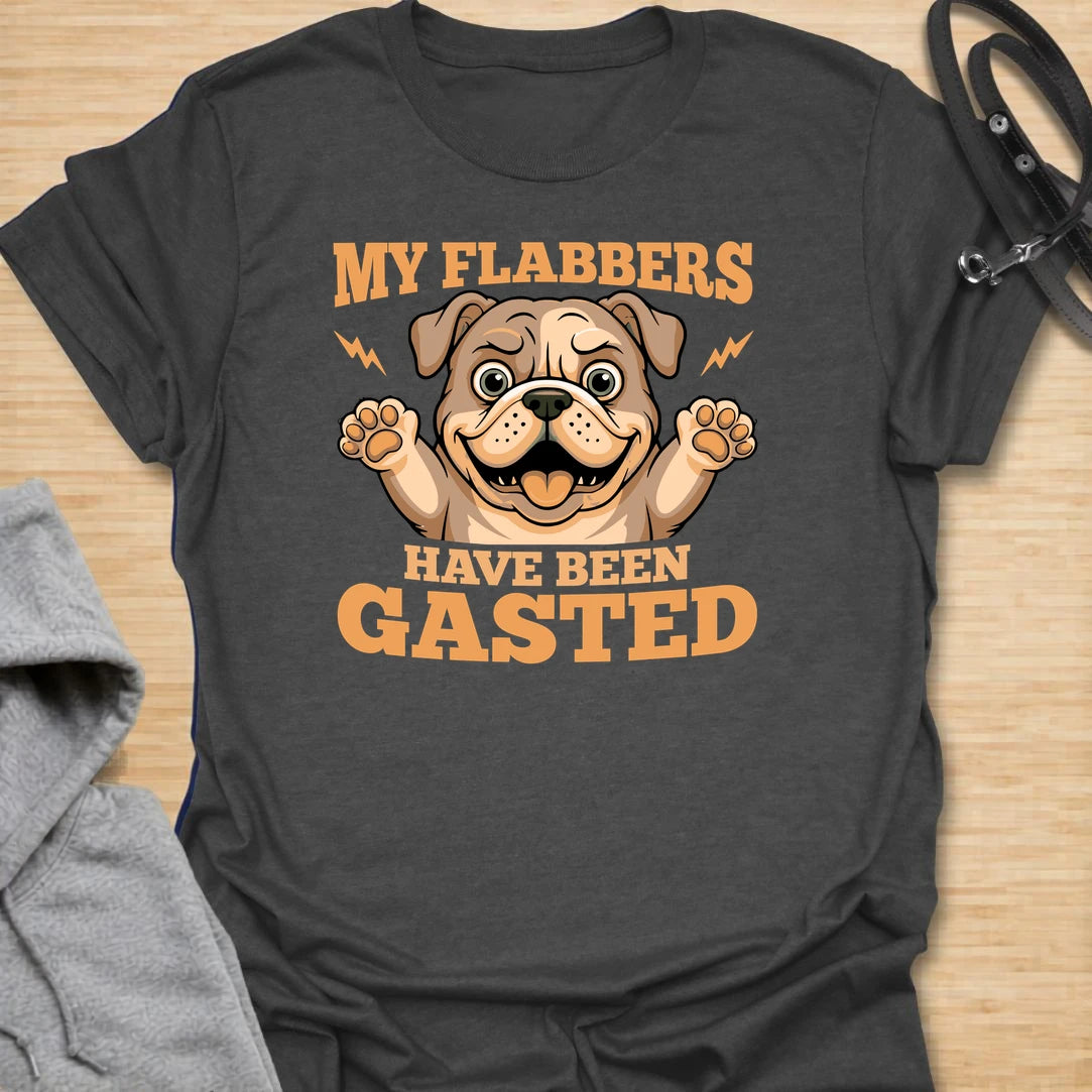 This My Flabbers Have Been Gasted t-shirt is made for dog lovers who enjoy silly wordplay, dramatic dogs, and big surprised puppy energy. Featuring a wide-eyed cartoon dog with raised paws, bold retro lettering, and a funny “flabbergasted” joke, this design has a playful dog-humor feel that is easy to wear. Perfect for dog moms, dog dads, rescue dog owners, pet parents, and anyone who loves goofy dogs with over-the-top reactions.