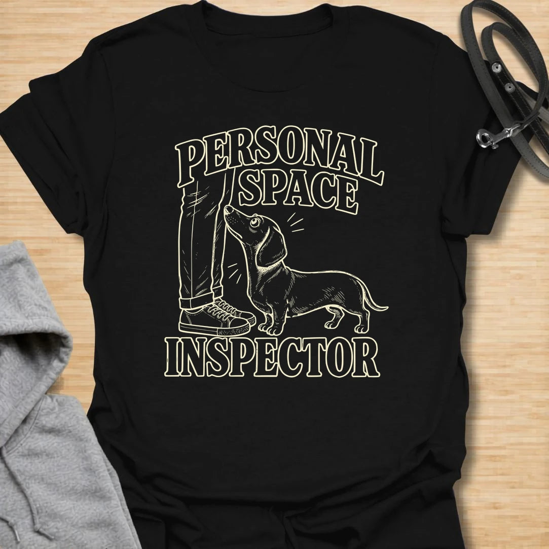 This Personal Space Inspector t-shirt is made for dachshund lovers who know their little long dog takes privacy very seriously, especially when doors are closed. Featuring a vintage-style dachshund peeking through a doorway with bold retro lettering, this funny dog design is great for dachshund moms, dachshund dads, wiener dog fans, rescue dog lovers, and anyone whose doxie must supervise every room in the house.