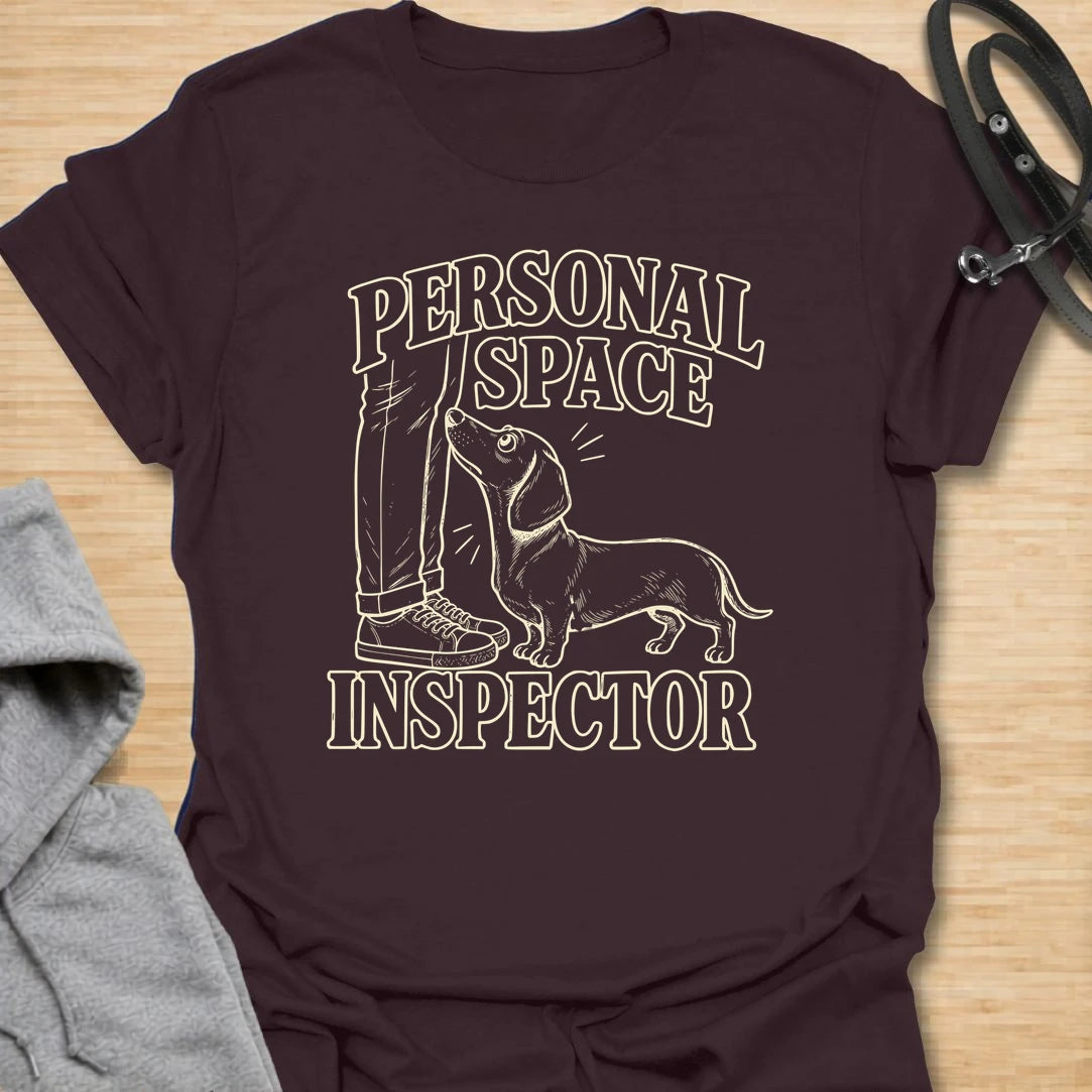 This Personal Space Inspector t-shirt is made for dachshund lovers who know their little long dog takes privacy very seriously, especially when doors are closed. Featuring a vintage-style dachshund peeking through a doorway with bold retro lettering, this funny dog design is great for dachshund moms, dachshund dads, wiener dog fans, rescue dog lovers, and anyone whose doxie must supervise every room in the house.