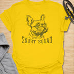 This Snort Squad t-shirt is made for French Bulldog lovers who know snorts, grumbles, and little attitude noises are all part of the Frenchie charm. Featuring a bold vintage-style French Bulldog portrait with clean linework and simple Snort Squad lettering, this design has a classic breed-specific look that is easy to wear every day. Perfect for Frenchie moms, Frenchie dads, French Bulldog owners, rescue dog lovers, and anyone proudly part of the snort squad.