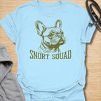 This Snort Squad t-shirt is made for French Bulldog lovers who know snorts, grumbles, and little attitude noises are all part of the Frenchie charm. Featuring a bold vintage-style French Bulldog portrait with clean linework and simple Snort Squad lettering, this design has a classic breed-specific look that is easy to wear every day. Perfect for Frenchie moms, Frenchie dads, French Bulldog owners, rescue dog lovers, and anyone proudly part of the snort squad.