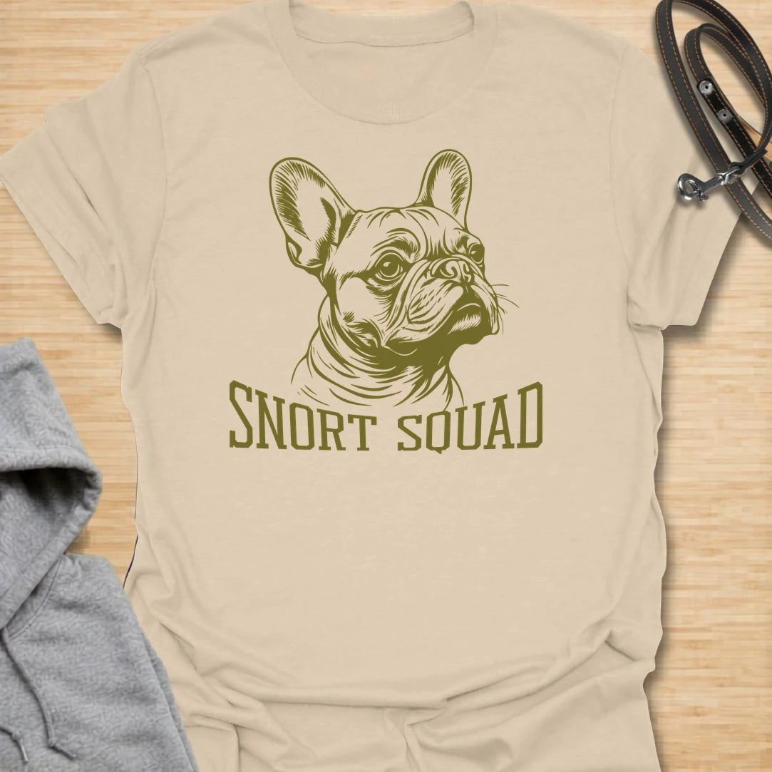 This Snort Squad t-shirt is made for French Bulldog lovers who know snorts, grumbles, and little attitude noises are all part of the Frenchie charm. Featuring a bold vintage-style French Bulldog portrait with clean linework and simple Snort Squad lettering, this design has a classic breed-specific look that is easy to wear every day. Perfect for Frenchie moms, Frenchie dads, French Bulldog owners, rescue dog lovers, and anyone proudly part of the snort squad.